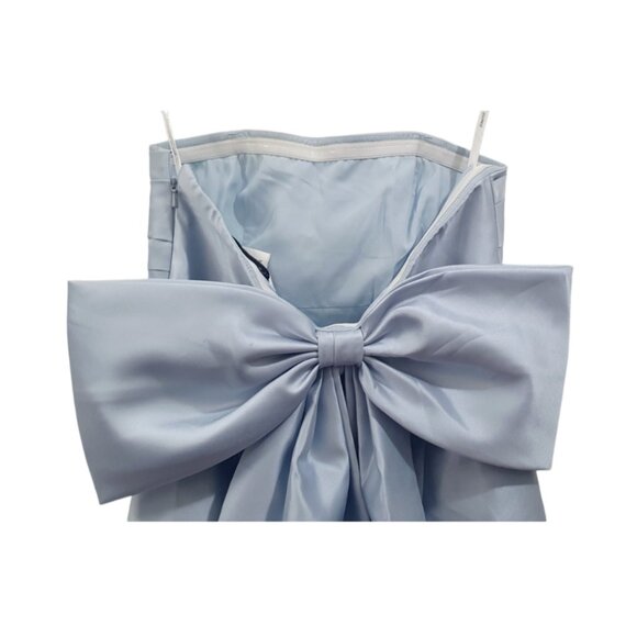 Alfred Sung Evergreen Strapless Bow Back Satin Column Gown Size 10 $289 D856 - Picture 6 of 11